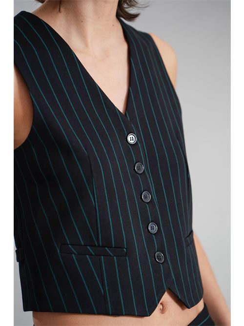 Gilet gessato GM by Gai Mattiolo | GM3576NERO/VERDE